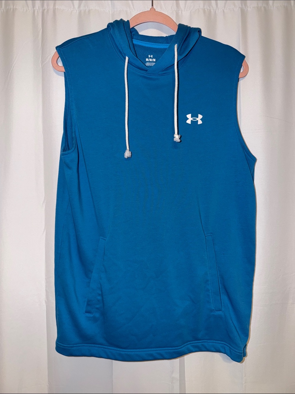 Under Armour Men's Teal Sleeveless Hoodie with Logo